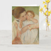 母および子供1897年 カード (黄色い花)