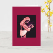 母および子供 カード (黄色い花)