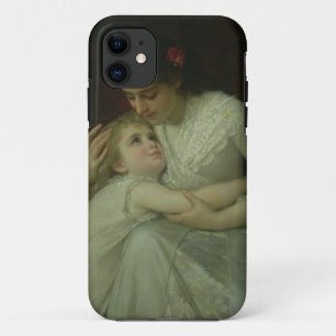 母および子供(キャンバスの油) iPhone 11 ケース