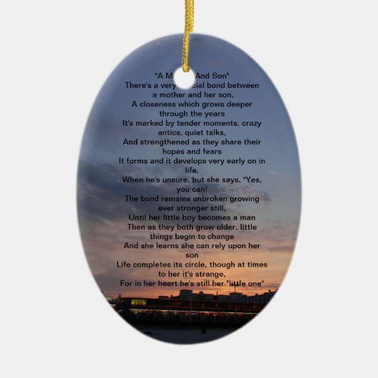 母および息子のオーナメント セラミックオーナメント (正面)