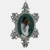 母および息子のピューターの雪片のオーナメント スノーフレークピューターオーナメント (左)