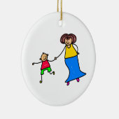 母および息子 セラミックオーナメント (右)