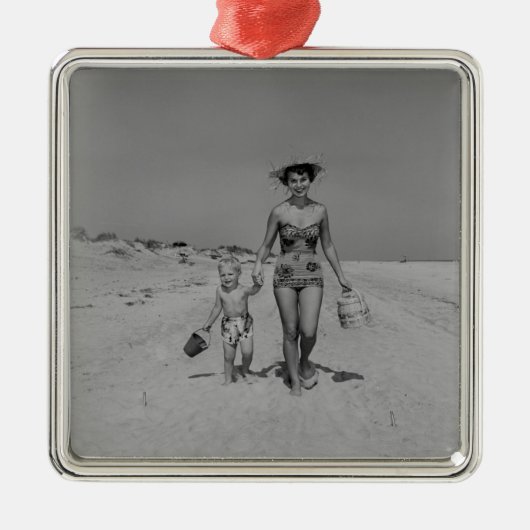 母および息子 メタルオーナメント (正面)