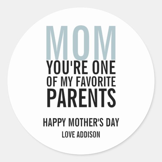 母お気に入りの母の日シール ラウンドシール (正面)