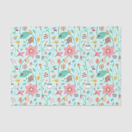 母お洒落の日のコラージュ 薄葉紙 (正面)