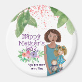 母お洒落の日の子ども マグネット (正面)