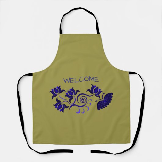 母からの贈り物，パパ，祖母，娘，息子 エプロン (正面)