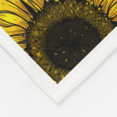 母から娘にヒマワリを撒く フリースブランケット (角)