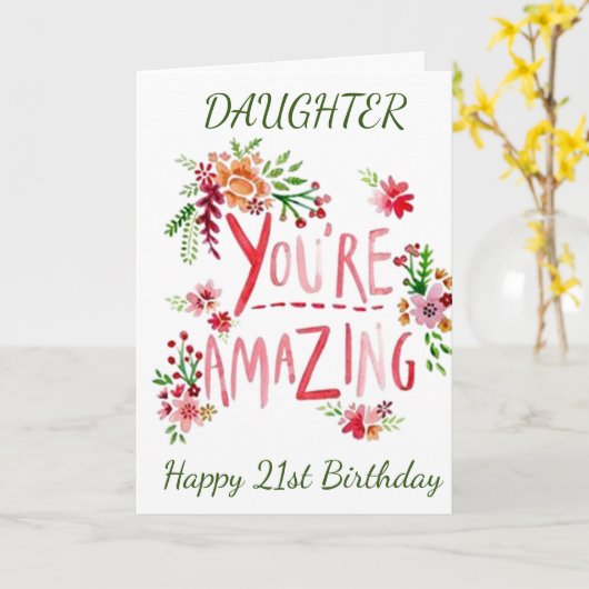 母から娘へ21歳の誕生日 カード (黄色い花)