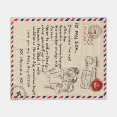 母から息子への手紙 フリースブランケット (正面(横))