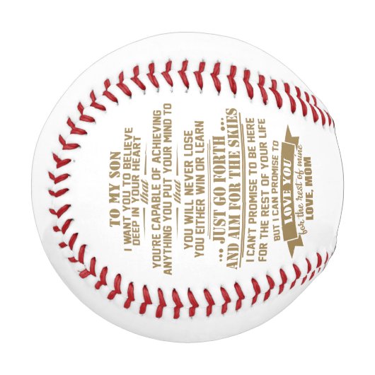母から息子への贈り物ママを愛してほしい 野球ボール (正面左)