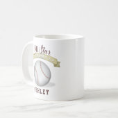 母かわいいお洒落オールスター野球ヴィンテージサイン コーヒーマグカップ (正面左)