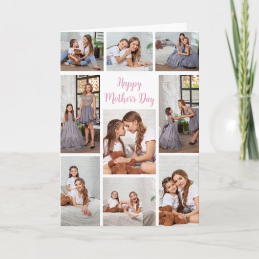 母かわいらしの日の写真コラージュ カード (正面)