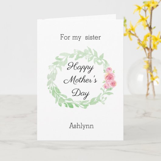 母かわいらしの日の妹 カード (黄色い花)