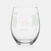 母かわいらしの日の鳥 ステムなしワイングラス (裏面)