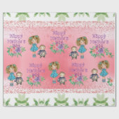 母かわいらしの日フローラキッズラッピング紙 ラッピングペーパー (フラット)