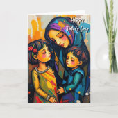 母かわいらしカラフルの日 カード (正面)