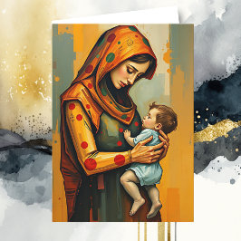 母かわいらしカラフルの日 | ママとベビー カード