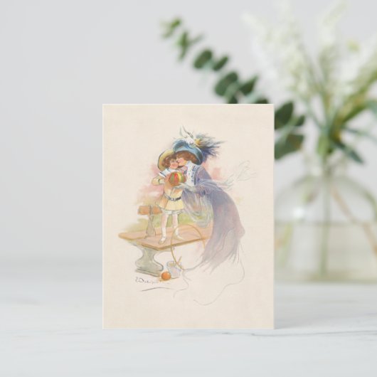 母かわいらしビクトリアンと娘 シーズンポストカード (スタンド正面)