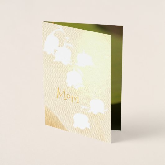 母かわいらし日金ゴールド 箔カード (正面)