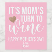 母がワインラベルピンクに変わる ワインラベル (シングルラベル)