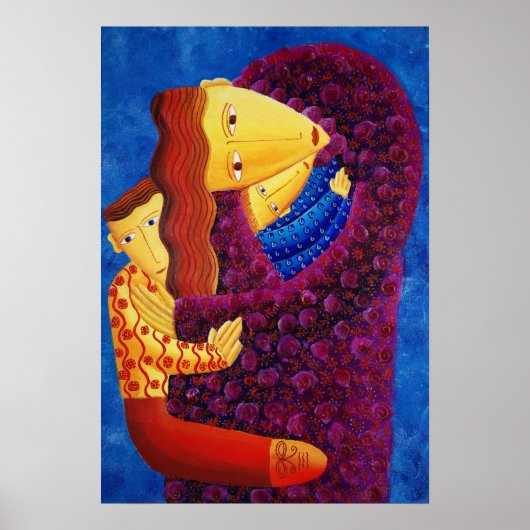 母が二人の息子を抱いている ポスター (正面)