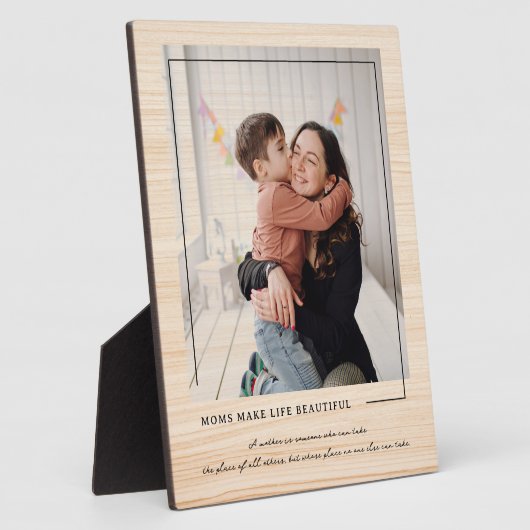 母が人生を美しくする |フォトカスタムー フォトプラーク (側面)