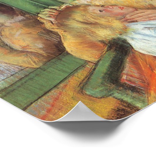 母が子どもの毛を櫛で包む |メアリー・カッサット ポスター (角)