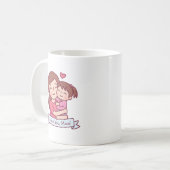母が子供を抱きしめる、母を愛してる コーヒーマグカップ (正面左)