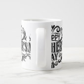 母が幸せな日を過ごすことを祈る ジャンボコーヒーマグカップ (裏面)