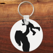 母が息子シルエット母の日を守る|過去記事 キーホルダー (正面)