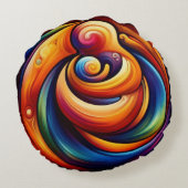 母が愛のタペストリーを受け入れる ラウンドクッション (裏面)