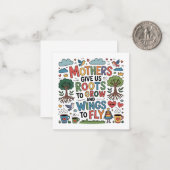 母が私たちに成長の根を与え、飛翔の翼を与えてくれる﻿ ノートカード (正面/裏面インサイチュ)