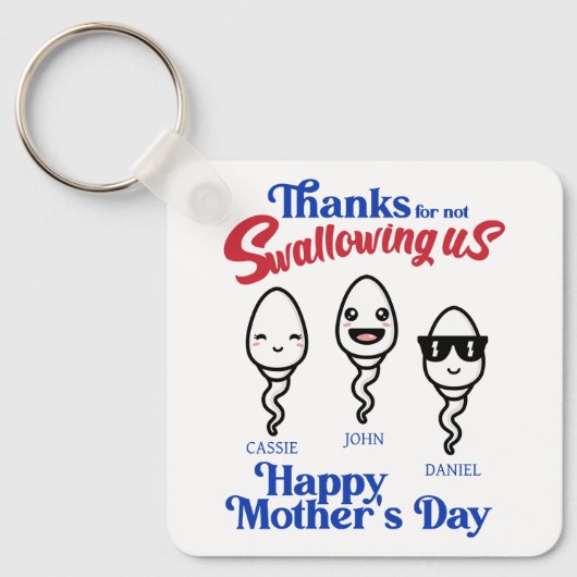 母が私たち感謝していの家族を飲み込まない日 キーホルダー (正面)