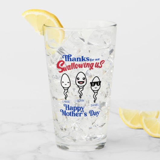 母が私たち感謝していの家族を飲み込まない日 タンブラーグラス (アイス正面)