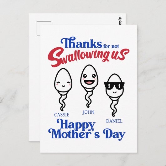 母が私たち感謝していの家族を飲み込まない日 ポストカード (正面/裏面)