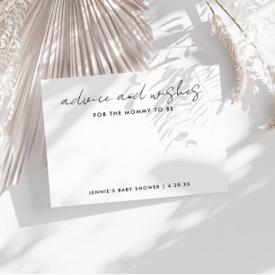母が赤ちゃんシャワーのミニマルな人になることを願う アドバイスカード