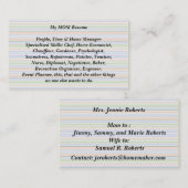 母が通話カードのおもしろいを再開 コーリングカード (正面/裏面)