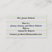 母が通話カードのおもしろいを再開 コーリングカード (裏面)