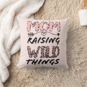 母が野生の物を育てる引用文おもしろいレオパード印刷 クッション (ブランケット)