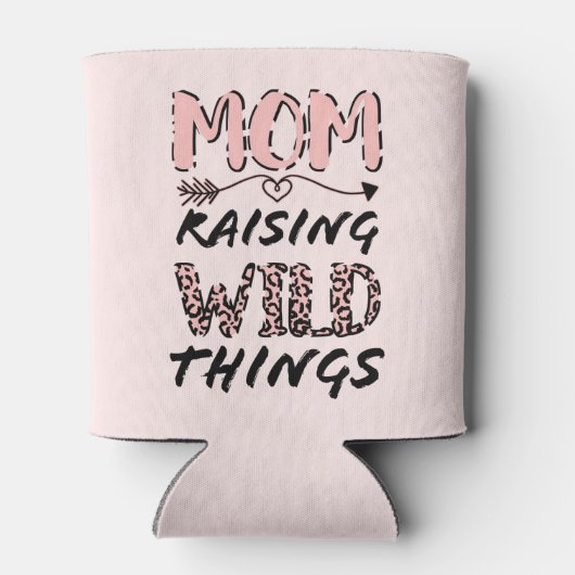 母が野生の物を育てる引用文おもしろいレオパード印刷 缶クーラー (裏面)