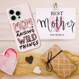 母が野生の物を育てる引用文おもしろいレオパード印刷 iPhone 15 PROケース