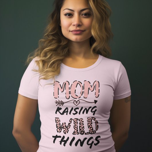 母が野生の物を育てる引用文おもしろいレオパード印刷 Tシャツ