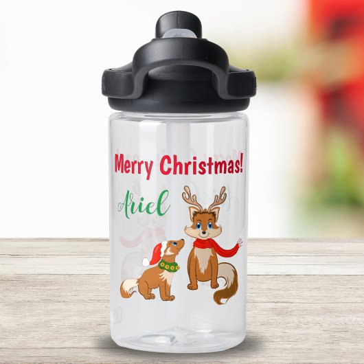 母ぎつねと子ぎつねのクリスマス ウォーターボトル