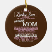 母さんが育てたラッキー素晴らしな誇りを持った子 セラミックオーナメント (正面)