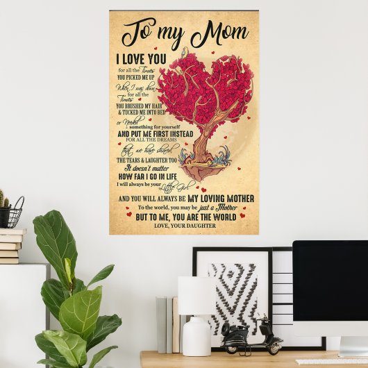 母さんにプレゼントを贈る母さんを愛してる ポスター (ホームオフィス)