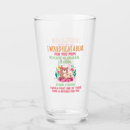 母さんのためにクマと戦うつもりだ タンブラーグラス (裏面)