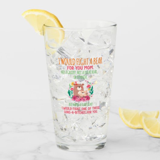 母さんのためにクマと戦うつもりだ タンブラーグラス (アイス正面)