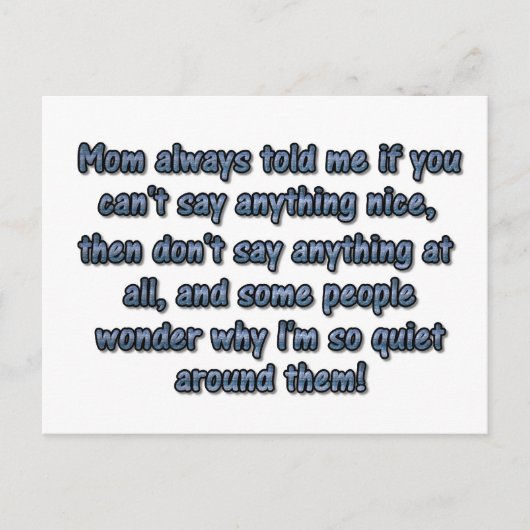 母さんはいつも言ってた… ポストカード (正面)