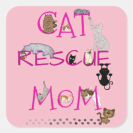 母さんを助ける猫の幸せな母の日！ スクエアシール